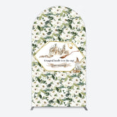 Lofaris Leaves White Floral Magic Arch Baby Shower Backdrop